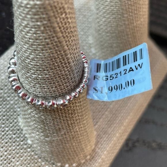 NWT 14k white gold stackable diamond beaded eternity band ring 0.20ctw - Picture 7 of 7